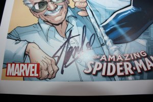 Amazing Spider-Man Print Signed By Stan Lee - COA #6148 Included