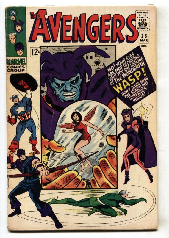 Avengers #26--comic book--Wasp--1966--Marvel--Silver Age--VG