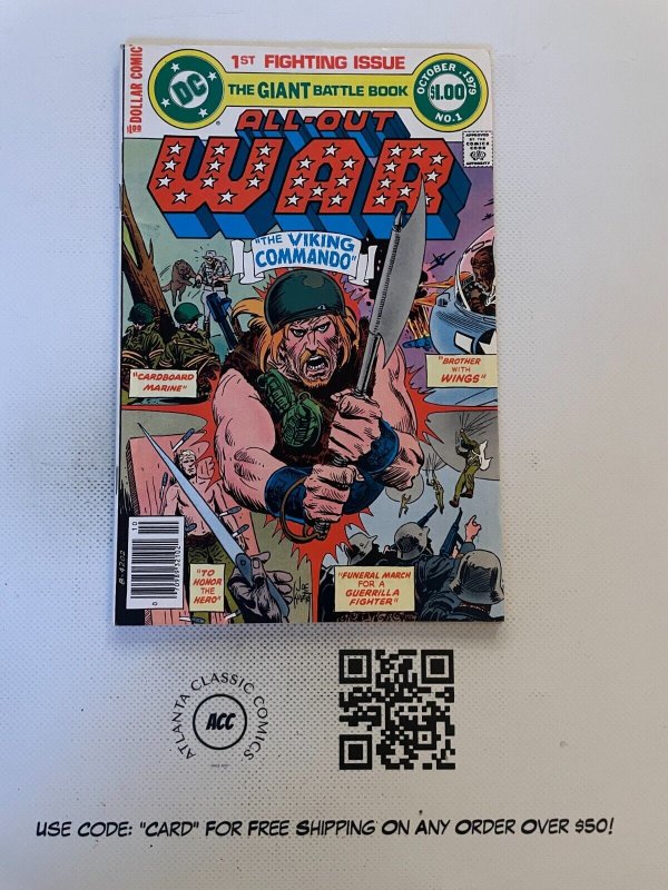 All-Out War # 1 VF/NM October 1979 DC Comic Book Viking Commando Kubert 3 SM17