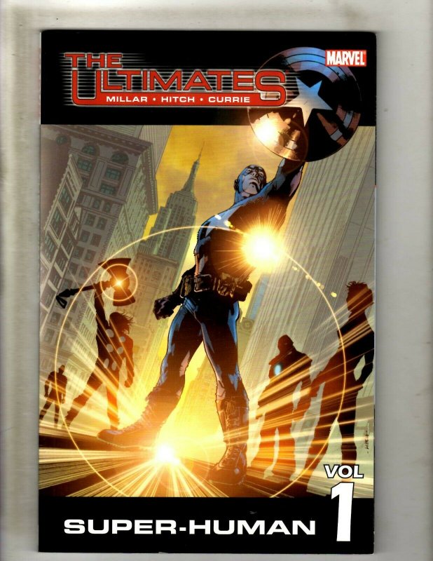 Lot Of 2 Ultimates Marvel TPB Graphic Novel Comic Books # 1 & 2 Super Human HR8