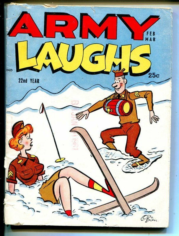 Army Laughs 2/1961-military cartoons, jokes, comic strips-O'Brien cover-VG