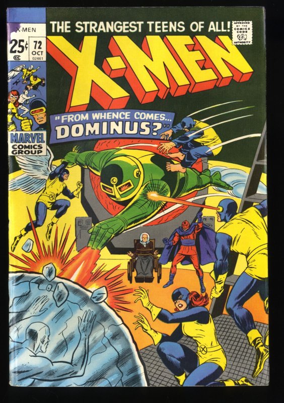 X-Men #72 FN/VF 7.0 Dominus Appearance 1971