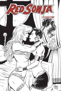 Red Sonja #17 1 in 50 Copy Andrew Pepoy Seduction B&W  Variant Cover