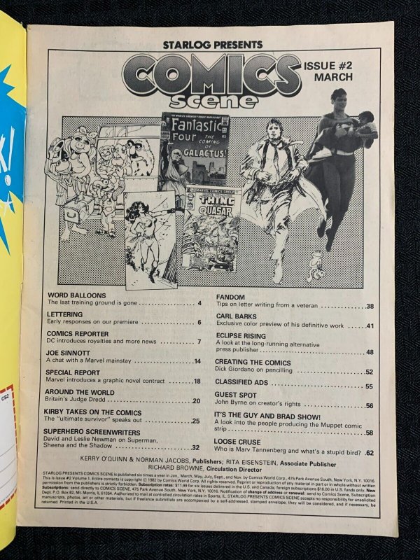 1982 COMICS SCENE Magazine #2 VG+ 4.5 Jack Kirby / John Byrne / Superman III