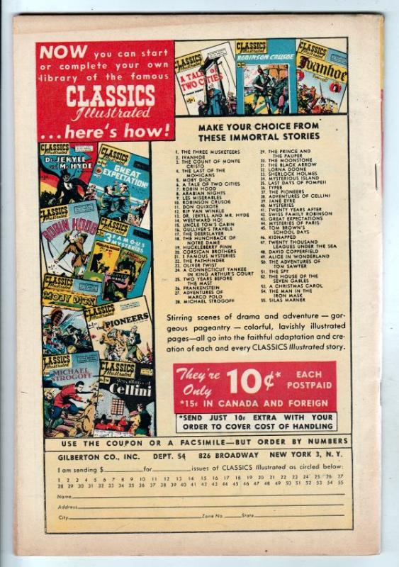 Classics Illustrated #54 (Dec-48) FN/VF+ Mid-High-Grade 