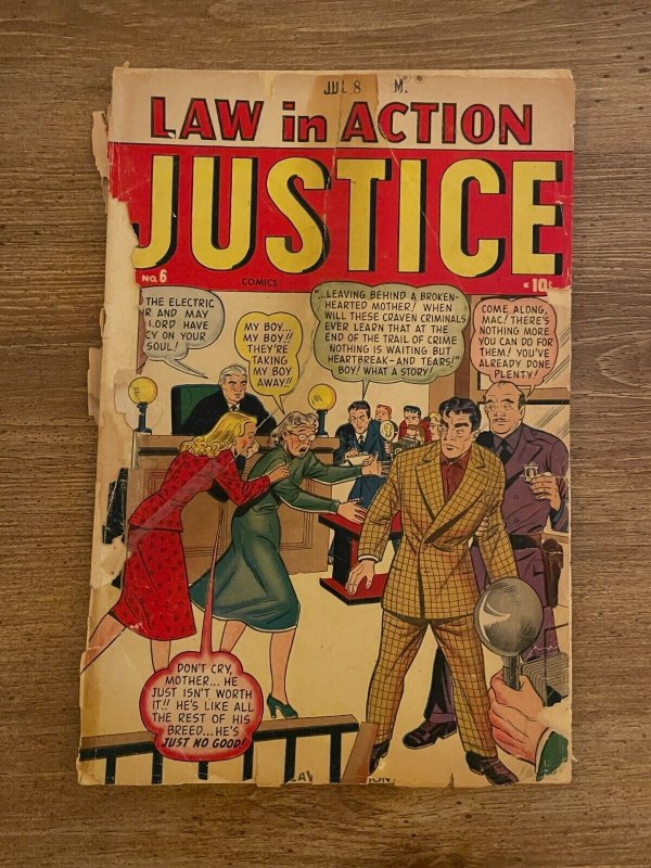 Law In Action Justice # 6 GD- Atlas Pre-Marvel Comic Book  J999