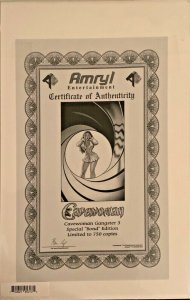 Cavewoman Gangster #3 James Bond Variant Budd Root W/COA NM B3.