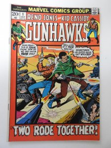 The Gunhawks #1 (1972) VG- Condition moisture stain