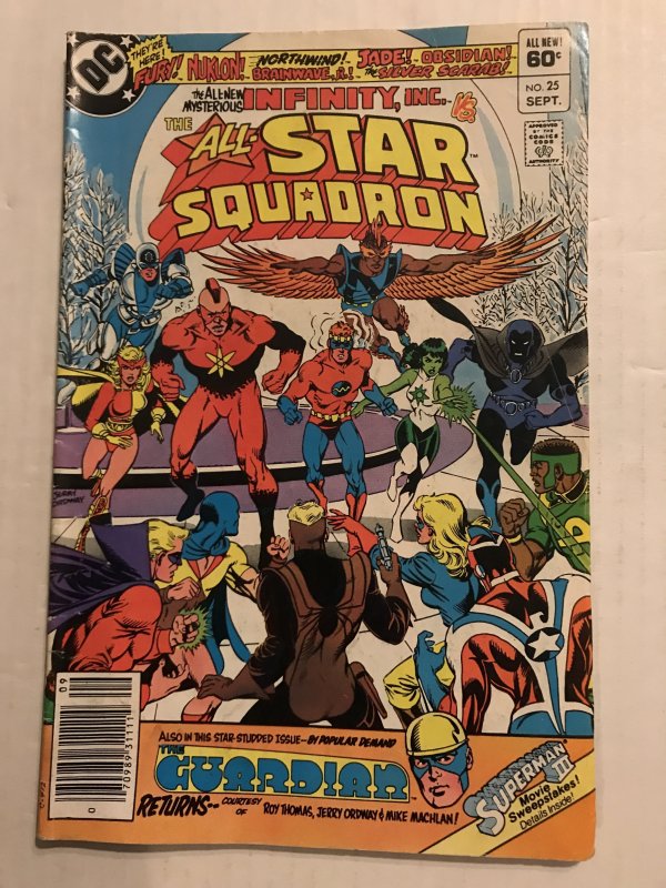 All-Star Squadron #25 : DC 9/83 Gd+ Filler; Key, 1st Jade, Nuklon; Newsstand