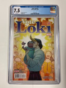 Vote Loki # 3 CGC Graded 7.5 Marvel Comic Book VF- 2016 1st Print Hastings JH8
