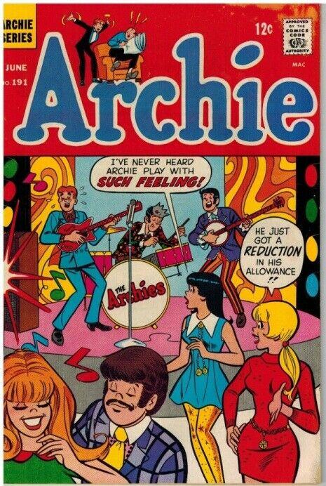 ARCHIE 191 G-VG June 1969 Archies cover!