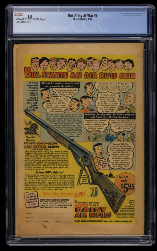 Our Army at War #8 CGC VG- 3.5