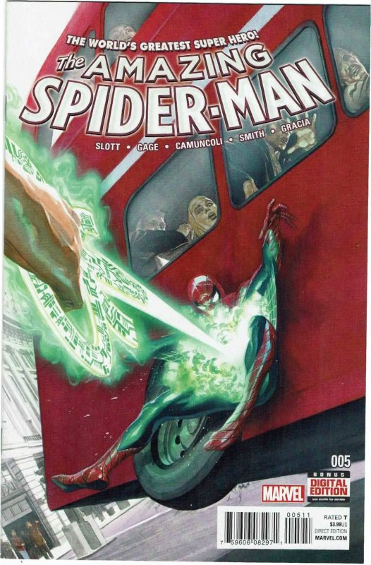 Amazing Spider-Man #5 (2015 v4) Dan Slott Alex Ross Human Torch NM