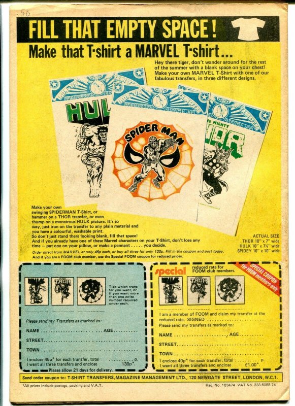 Spider-Man Comics Weekly #30 1973- Thor- British comic VG