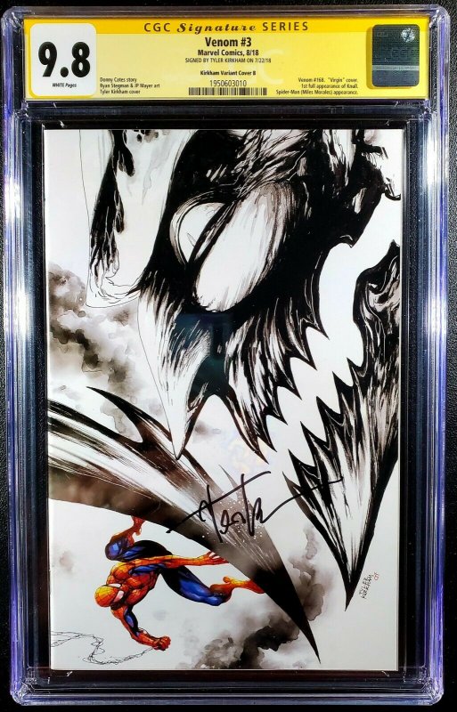  Venom #3 CGC 9.8 SS by Tyler Kirkham  Sketch - 1st Knull, The Symbiote God