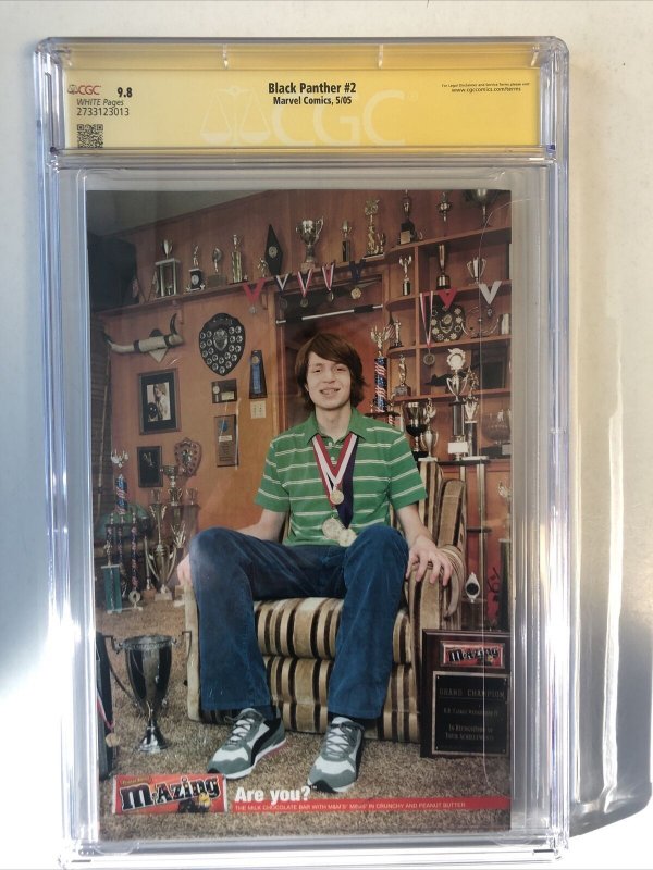 Black Panther (2005) #2 (CGC 9.8 SS WP) Signed & Sketch John Romita JR.