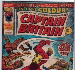 Captain Britain 1 UK Original  strict FN/VF+ 7.5 High-Grade 1st Captain Britain