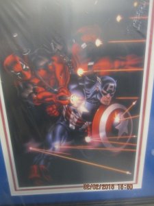 DEADPOOL & CAPTAIN AMERICA ART PRINT Signed by ED McGUINNESS