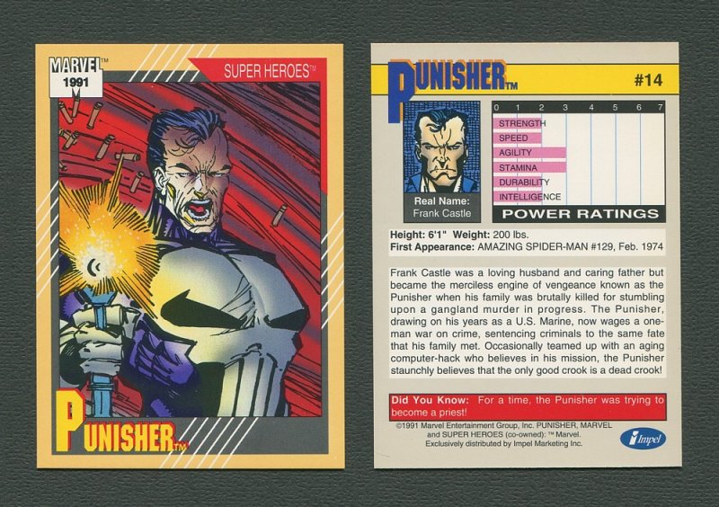 1991 Marvel Comics II  Card  #14 ( Punisher)  MINT