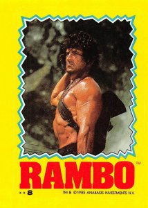 1985 Topps Rambo First Blood Part Ii Sticker 8 John Rambo Sylvester Stallone Comic Collectibles Trading Cards Other Hipcomic