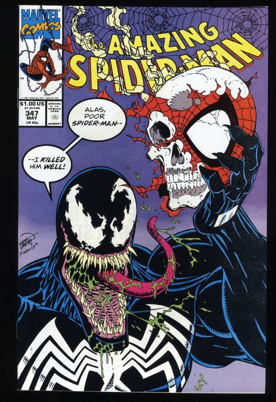 Amazing Spider-Man #347 VF+ 8.5 Venom Killed Spider-Man Well!