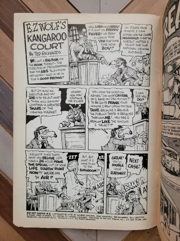 RIP-OFF COMIX #3 (1978) 2nd Print FREAK BROS! Gilbert Shelton Underground Comics