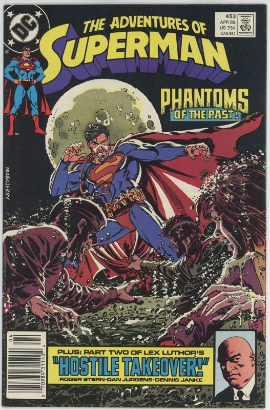 Adventures of Superman #453 (1987) - 9.0 VF/NM *Phantoms of the Past* Newsstand
