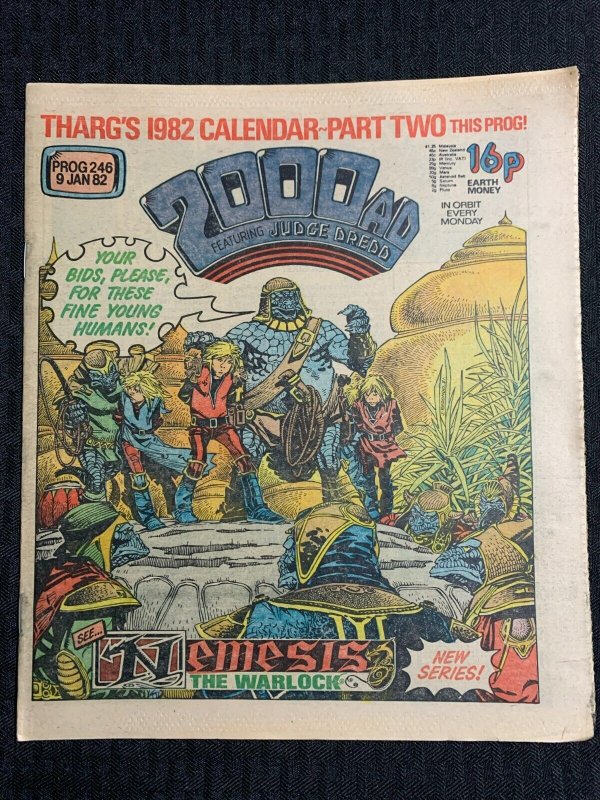 1982 Jan 9 2000 A.D. JUDGE DREDD #246 VG+ 4.5 Calendar / Nemesis the Warrior