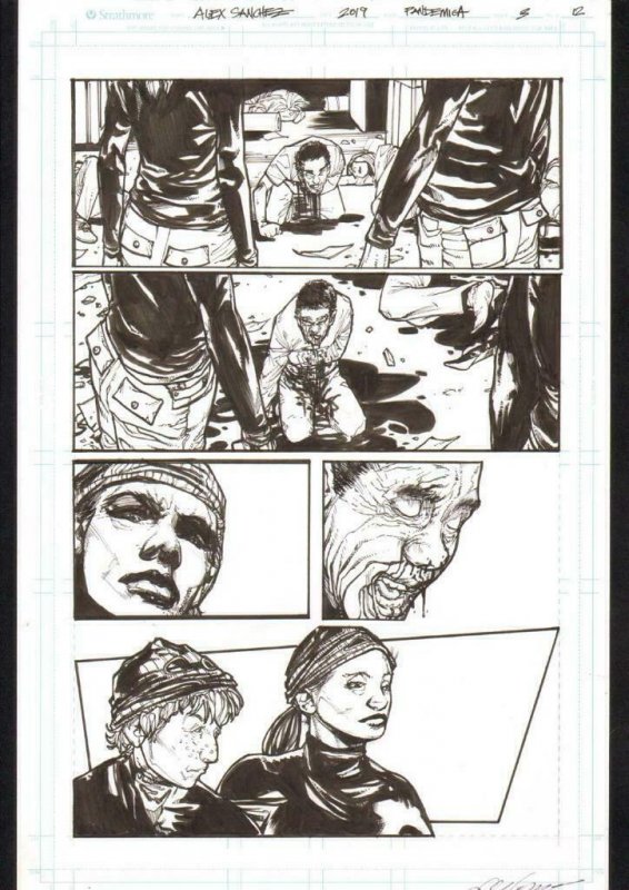 Pandemica #3 pg 12 Original Art Alex Sanchez bestselling author Jonathan Maberry