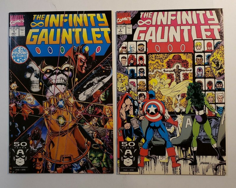 The Infinity Gauntlet #1-6 Complete Set Marvel Comics 1991 VF/NM Thanos Warlock