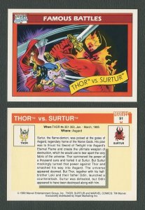 1990 Marvel Comics Card  #91 ( Thor vs Surtur) NM-MT+