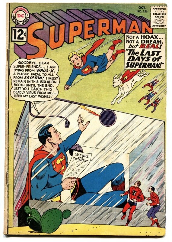 SUPERMAN -#156-1962-DC-SUPERGIRL-KRYPTO-vg