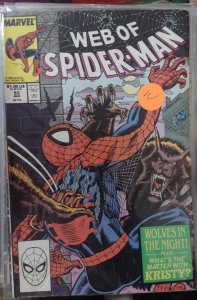 Web of spider-man # 53  1989 marvel disney wolves in the night