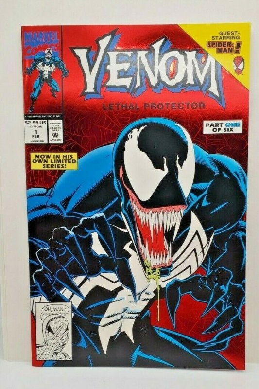 Venom Protector Letal: #1 Rojo Lámina Cubierta casi nuevo/menta (1993) 