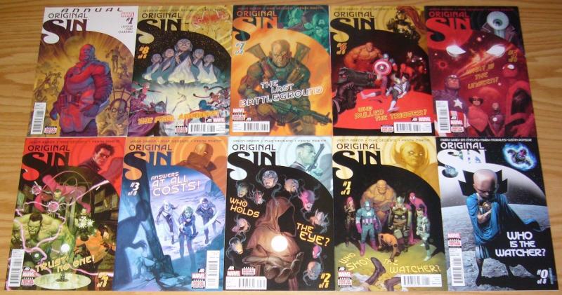 Original Sin #0 & 1-8 VF/NM complete series + annual + 3.1-3.4 + 5.1-5.5 +poster