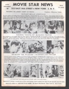 Movie Star News Mail Order Sales Catalog Supplement #H 1960's-Irving Klaw-8 x...