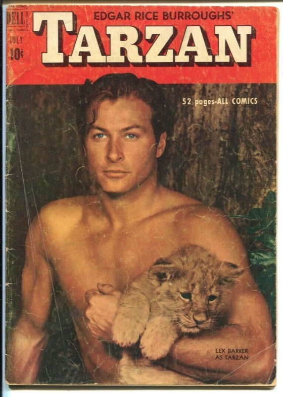 Tarzan #22 1954-Dell-Lex Barker photo cover-Jesse Marsh art-Two Against The J...