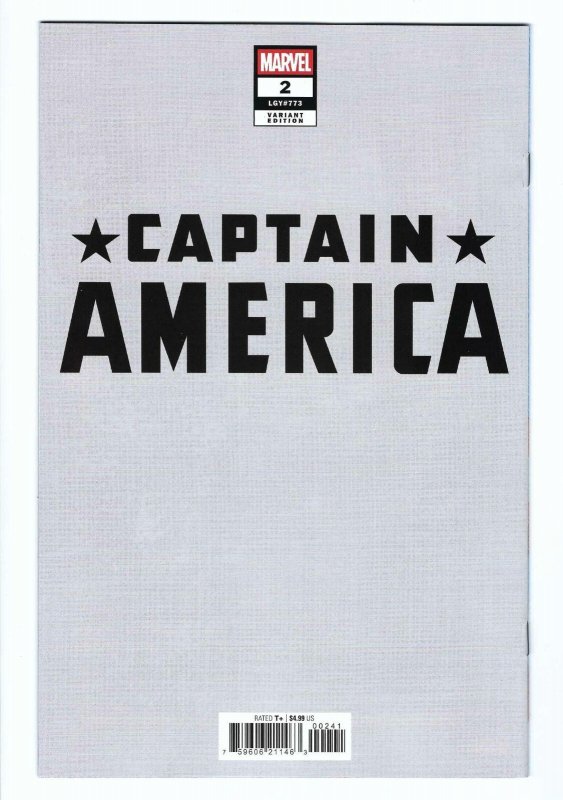 Captain America #2 (2025) JTC Negative Space Variant ~ 1st Full David Colton