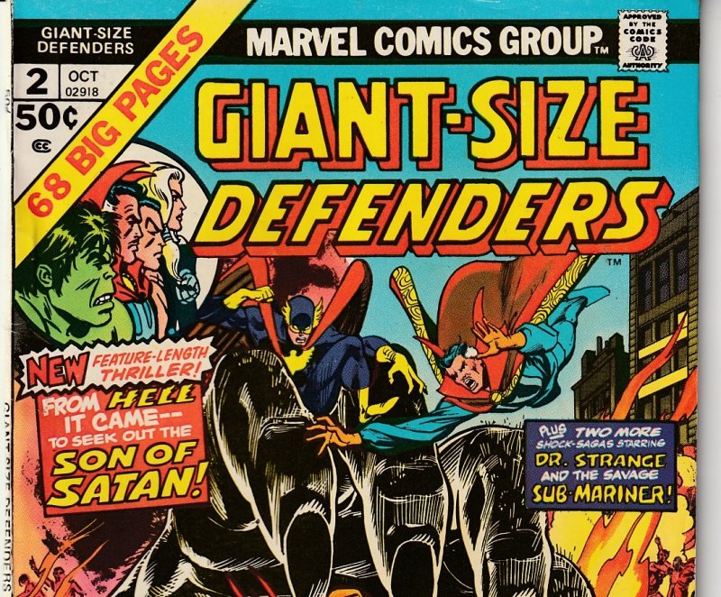 Giant Size Defenders # 2 Hulk,Dr. Strange,Namor,Valkyrie,Nighthawk !