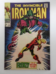 Iron Man #5 (1968) vs Frenzy! Beautiful VF+ Condition!