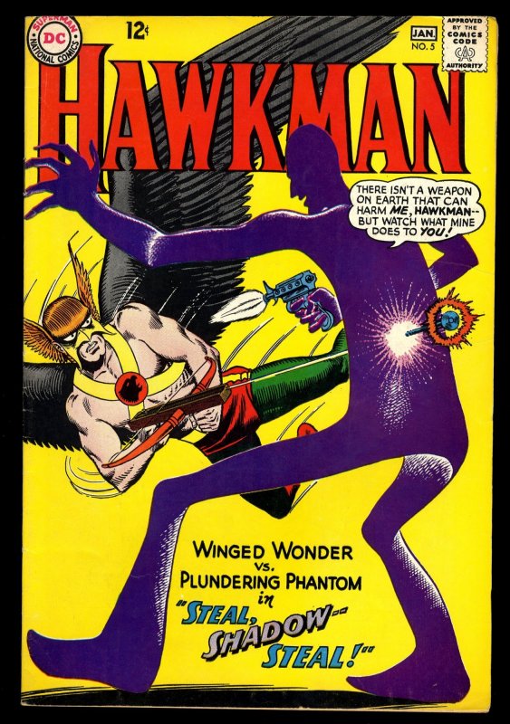 Hawkman #5 FN+ 6.5 Steal Shadow Steal! Murphy Anderson Cover Art!