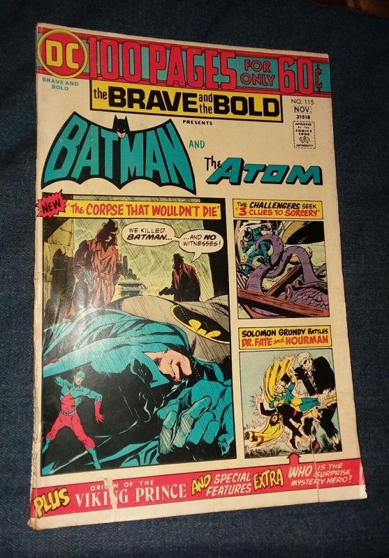 Brave and the Bold #115 VG- 3.5 batman the atom bronze age solomon grundy movie