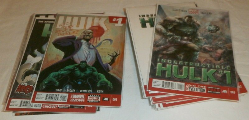 Indestructible Hulk #1,3-5,7-20; Hulk V3 #1-16 + Annuals Waid, comics lot of 37