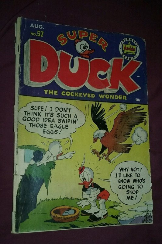 Super Duck Issue #57, Golden Age Funny Animal, 1954, Good-, Archie Comics