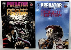 PREDATOR vs MAGNUS Robot Fighter #1 - 2 Includes Issue #2 Trading Cards Intact