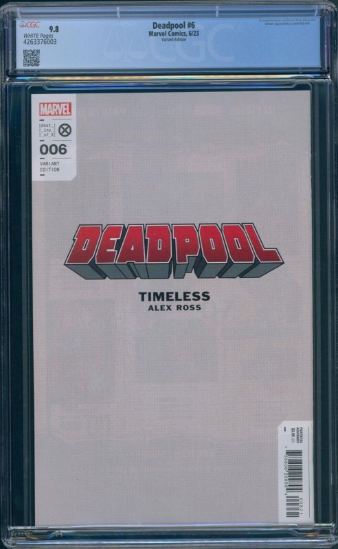 Deadpool #6 CGC 9.8 Alex Ross Timeless Mole Man Virgin Variant Marvel 2023