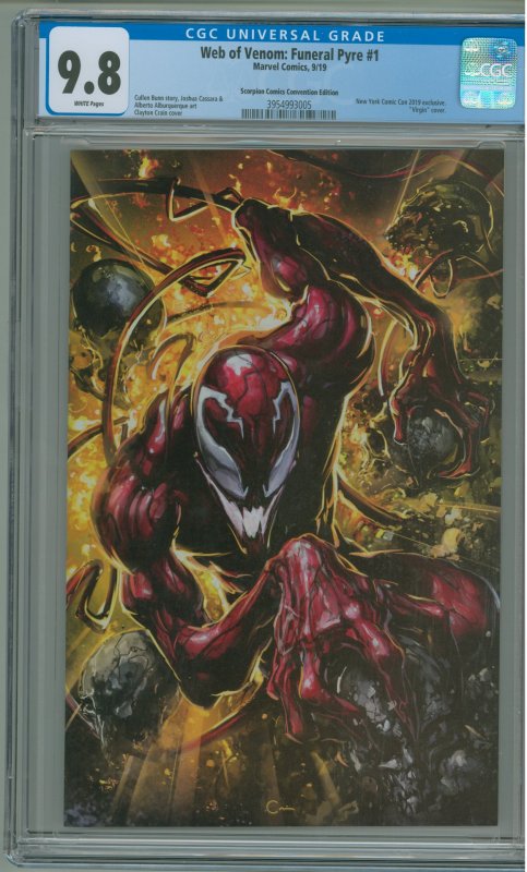 Web of Venom: Funeral Pyre #1 Scorpion Comics Convention Variant! CGC 9.8!