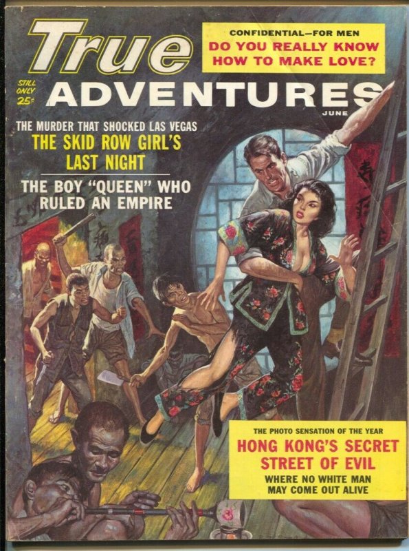 True Adventures 6/1962-New-Raphael DeSoto pulp style cover-cheesecake-scandal...