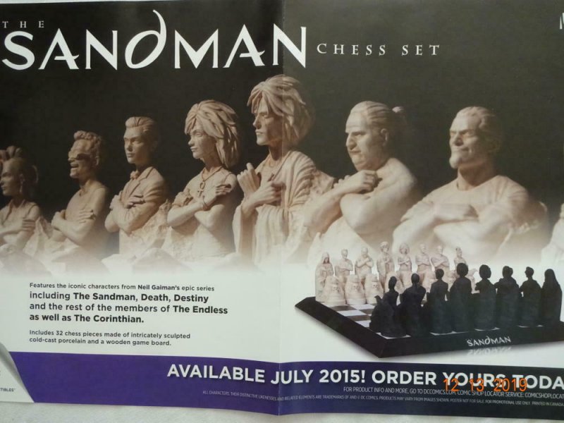 SANDMAN CHESS SET Promo Poster, 11 x 17, 2014, DC,  Unused more in our store 334