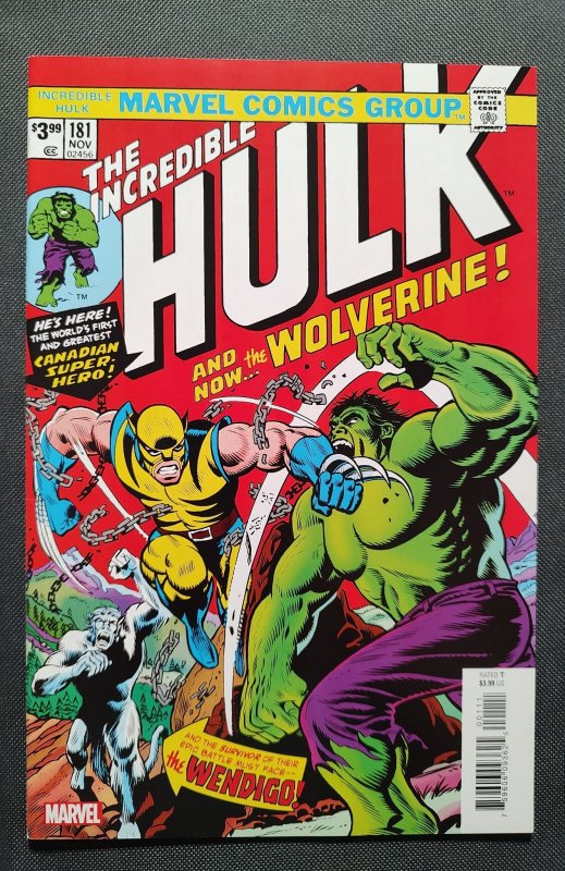 The incredible Hulk #181 Facsimile Edition Cover (2019)